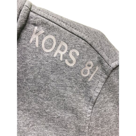 Michael Kors Mens 1/4 Zip Shoulder Spellout Gray Sweatshirt Size L - Picture 3 of 8